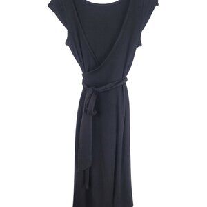 Black Short Sleeve Minimalist Wrap Dress size XS THE LIMITED